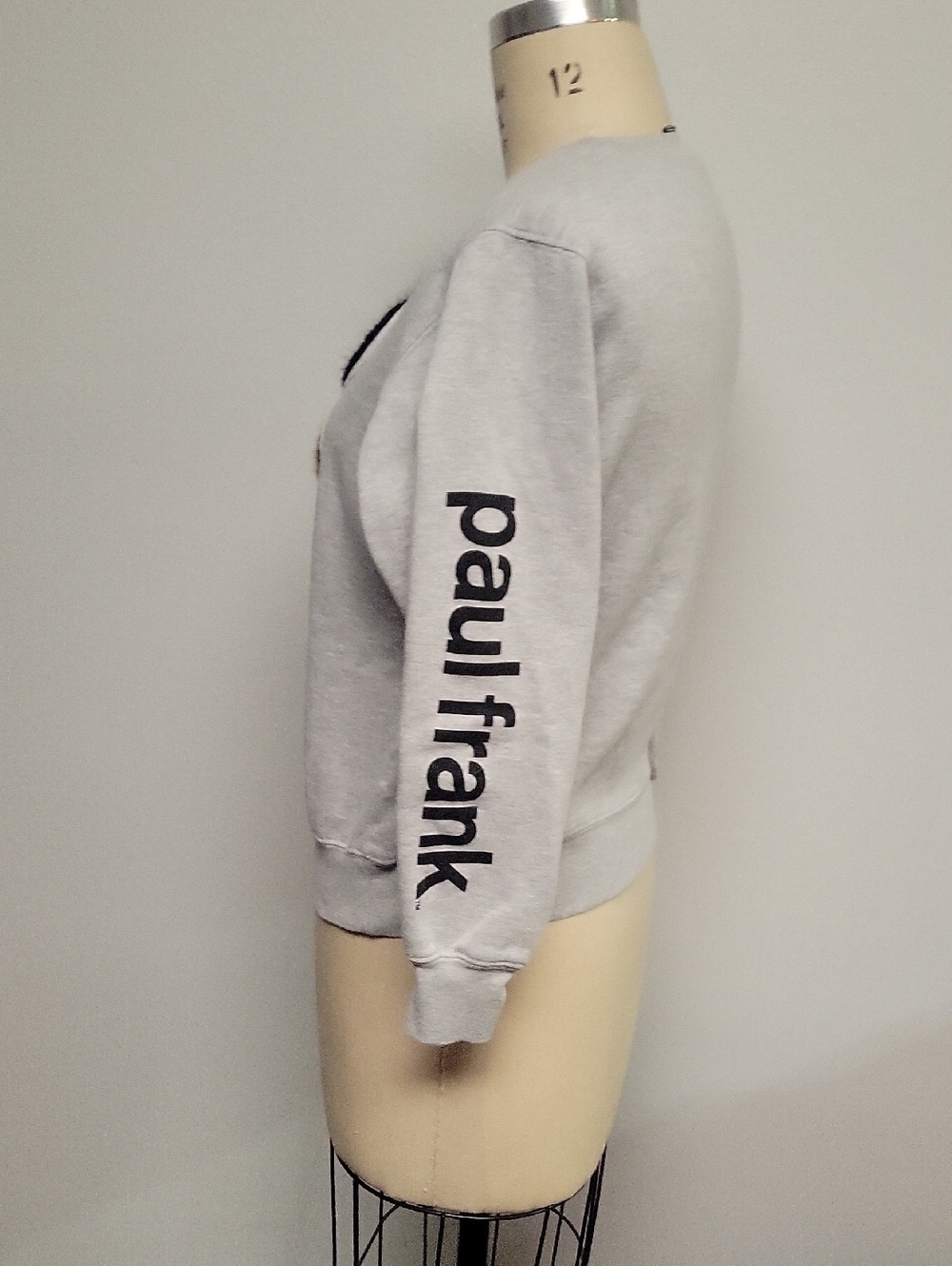 Paul Frank Gray Pullover Sweatshirt with Black Label - Picture 2 of 5